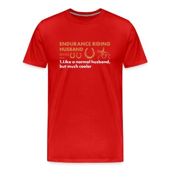 Rider Husband Definition Endurance Riding - Männer Premium Bio T-Shirt - Rot - Vorne - Damien (186cm)