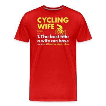 Sport Femme Cyclisme - T-shirt bio Premium Homme - rouge - Devant - Damien (186cm)