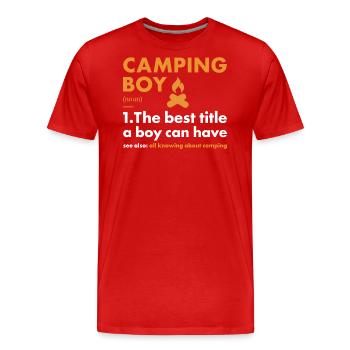 Camper Boy Definition Camping - Men's Premium Organic T-Shirt - red - Front - Damien (186cm)