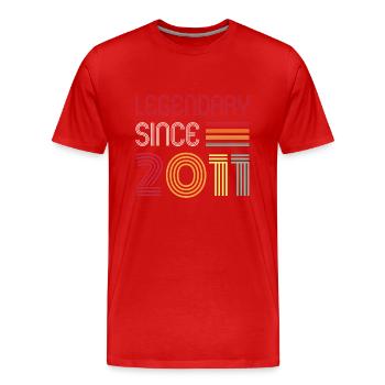 Birthday Legendary Since 2011 - Men's Premium Organic T-Shirt - red - Front - Damien (186cm)