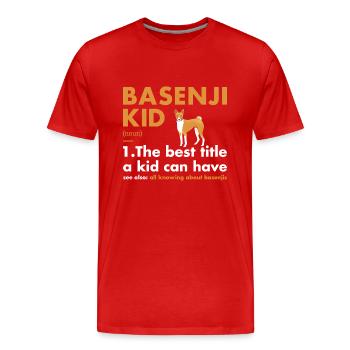 Chien Basenji Kid Définition - T-shirt bio Premium Homme - rouge - Devant - Damien (186cm)