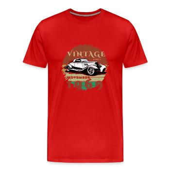55. Geburtstag - Klassiker - Vintage since 11/1969 - Männer Premium Bio T-Shirt - Rot - Vorne - Damien (186cm)