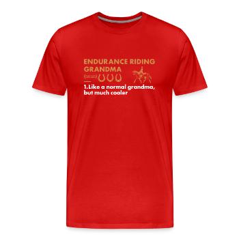 Rider Grandma Definition Endurance Riding - Männer Premium Bio T-Shirt - Rot - Vorne - Damien (186cm)