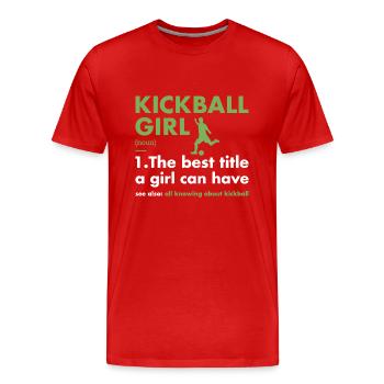 Sport Girl Définition Kickball - T-shirt bio Premium Homme - rouge - Devant - Damien (186cm)