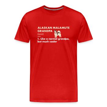 Définition de grand-père malamute d’Alaska - T-shirt bio Premium Homme - rouge - Devant - Damien (186cm)