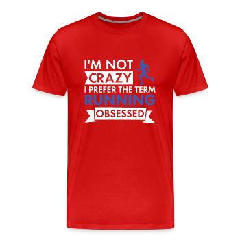 Sport I'm Not Crazy Running - Männer Premium Bio T-Shirt - Rot - Vorne - Damien (186cm)