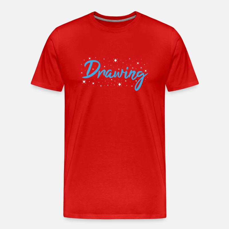 Drawer Drawing - Männer Premium Bio T-Shirt - Rot
