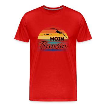 Bassin Moin avec mouette dans le style rétro Bansin - T-shirt bio Premium Homme - rouge - Devant - Damien (186cm)