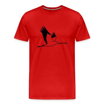 Kranich - Männer Premium Bio T-Shirt - Rot - Vorne - Damien (186cm)