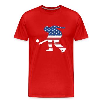 Sport Us Flag Bocce - T-shirt bio Premium Homme - rouge - Devant - Damien (186cm)