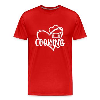Cook Heart Cooking - Men's Premium Organic T-Shirt - red - Front - Damien (186cm)