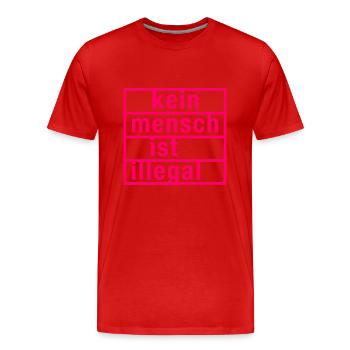 kein mensch ist illegal - Männer Premium Bio T-Shirt - Rot - Vorne - Damien (186cm)