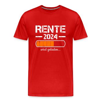 Rente 2024 Wird Geladen Rente 2024 - Männer Premium Bio T-Shirt - Rot - Vorne - Damien (186cm)