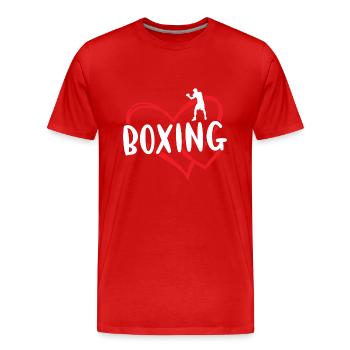 Sport Heart Boxing - Men's Premium Organic T-Shirt - red - Front - Damien (186cm)