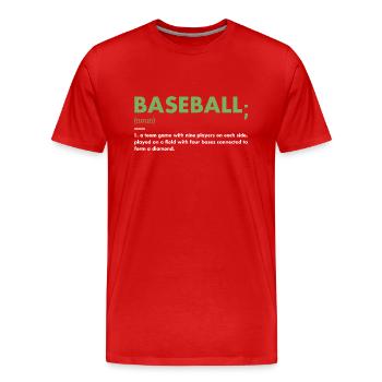 Sport Definition Baseball - Männer Premium Bio T-Shirt - Rot - Vorne - Damien (186cm)