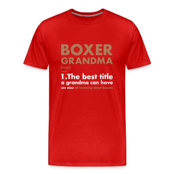 Boxer Grandma Definition - Men's Premium Organic T-Shirt - red - Front - Damien (186cm)