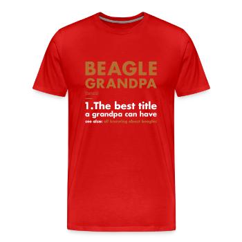 Beagle Grandpa Definition - Männer Premium Bio T-Shirt - Rot - Vorne - Damien (186cm)