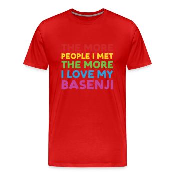 Dog More People I Met The More I Love My Basenji - Men's Premium Organic T-Shirt - red - Front - Damien (186cm)