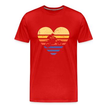 Sport Retro Sunset Heart Motocross - T-shirt bio Premium Homme - rouge - Devant - Damien (186cm)
