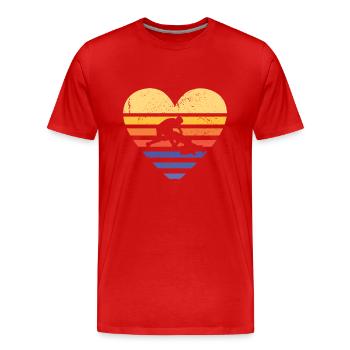 Sport Retro Sunset Heart Kabaddi - Men's Premium Organic T-Shirt - red - Front - Damien (186cm)