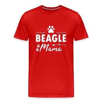 Maman Beagle - T-shirt bio Premium Homme - rouge - Devant - Damien (186cm)