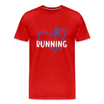 Sport Heart Running - Men's Premium Organic T-Shirt - red - Front - Damien (186cm)