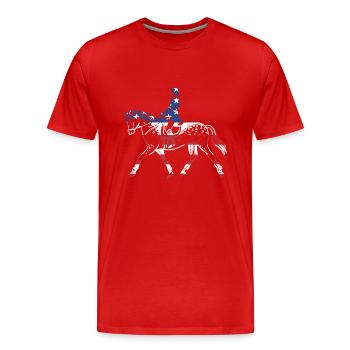 Rider Us Flag Endurance Riding - Men's Premium Organic T-Shirt - red - Front - Damien (186cm)