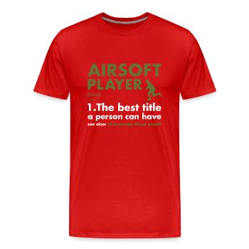 Sport Player Definition Airsoft - Men's Premium Organic T-Shirt - red - Front - Damien (186cm)