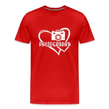 Photographe Photographie de coeur - T-shirt bio Premium Homme - rouge - Devant - Damien (186cm)