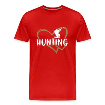 Hunter Heart Hunting - Men's Premium Organic T-Shirt - red - Front - Damien (186cm)