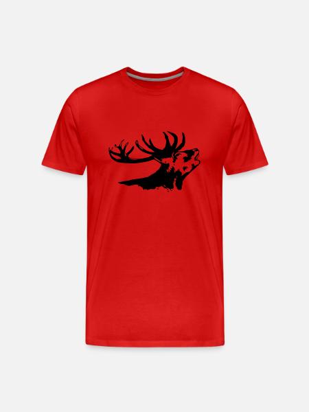Hirsch - Deer - Männer Premium Bio T-Shirt - Rot