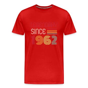 Birthday Legendary Since 1962 - Men's Premium Organic T-Shirt - red - Front - Damien (186cm)