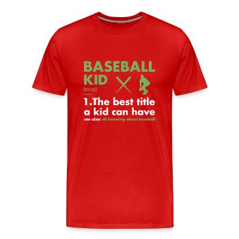 Sport Kid Definition Baseball - Männer Premium Bio T-Shirt - Rot - Vorne - Damien (186cm)
