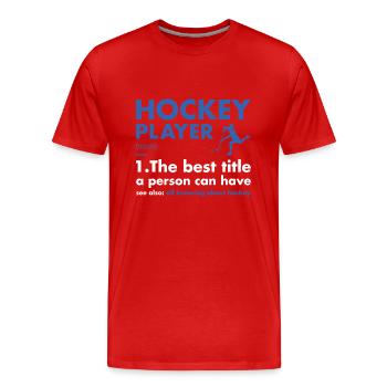 Sport Player Definition Hockey - Männer Premium Bio T-Shirt - Rot - Vorne - Damien (186cm)