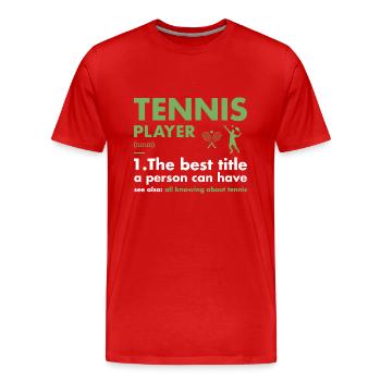 Sport Player Definition Tennis - Männer Premium Bio T-Shirt - Rot - Vorne - Damien (186cm)