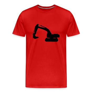 digger truck construction machine - Men's Premium Organic T-Shirt - red - Front - Damien (186cm)