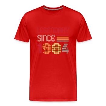 Birthday Legendary Since 1984 - Men's Premium Organic T-Shirt - red - Front - Damien (186cm)