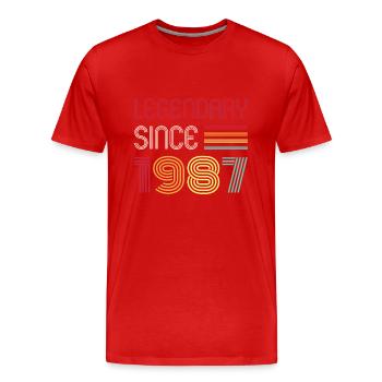 Birthday Legendary Since 1987 - Men's Premium Organic T-Shirt - red - Front - Damien (186cm)