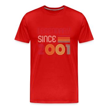 Birthday Legendary Since 2001 - Men's Premium Organic T-Shirt - red - Front - Damien (186cm)