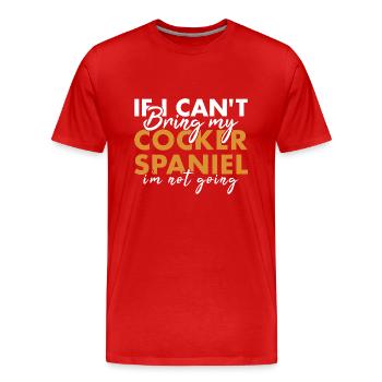 Chien Si je ne peux pas amener mon Corgi, je n’irai pas - T-shirt bio Premium Homme - rouge - Devant - Damien (186cm)