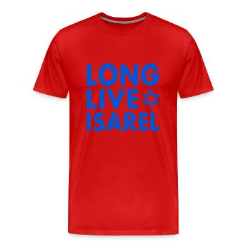 Long live israel - T-shirt bio Premium Homme - rouge - Devant - Damien (186cm)