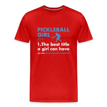 Sport Girl Définition Pickleball - T-shirt bio Premium Homme - rouge - Devant - Damien (186cm)