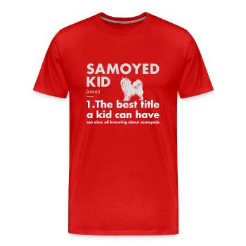 Samoyed Kid Definition - Männer Premium Bio T-Shirt - Rot - Vorne - Damien (186cm)