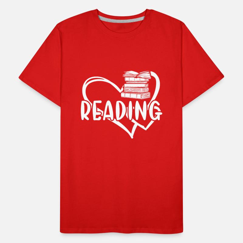 Reader Heart Reading Men's Premium Organic T-Shirt