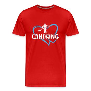Canoeist Heart Canoeing - Men's Premium Organic T-Shirt - red - Front - Damien (186cm)