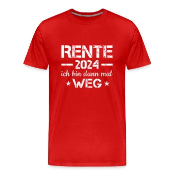 Ich Bin Dann Mal Weg Rente 2024 - Männer Premium Bio T-Shirt - Rot - Vorne - Damien (186cm)