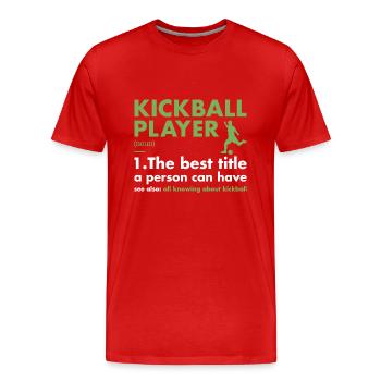Définition du joueur sportif Kickball - T-shirt bio Premium Homme - rouge - Devant - Damien (186cm)