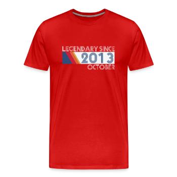 Retro SiFi Legendary depuis octobre 2013 - Geburtst - T-shirt bio Premium Homme - rouge - Devant - Damien (186cm)
