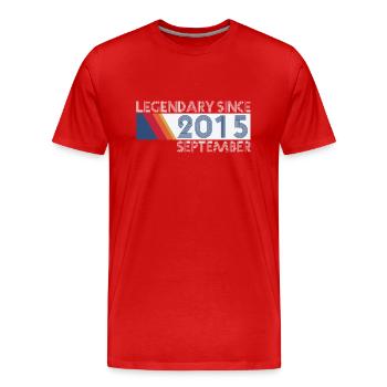 Retro SiFi Legendary since September 2015 - Birth - Men's Premium Organic T-Shirt - red - Front - Damien (186cm)