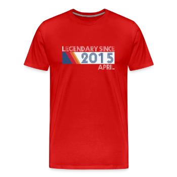 Retro SiFi Legendary since April 2015 - Birthday - Men's Premium Organic T-Shirt - red - Front - Damien (186cm)